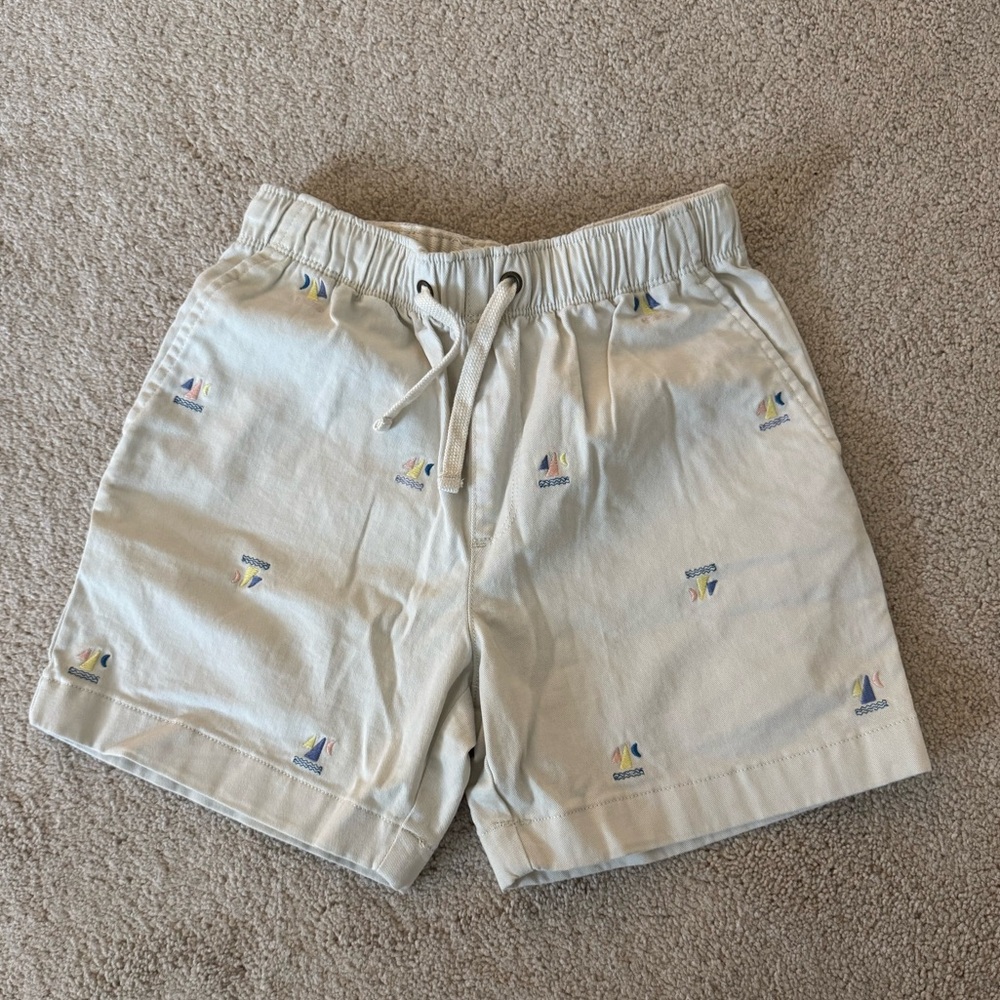 Boys J.Crew Crewcuts Embroidered Khaki Shorts Size 10